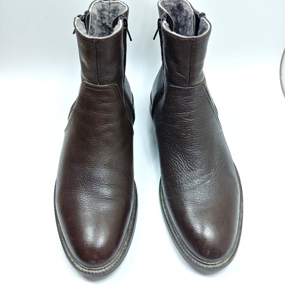 To Boot New York Adam Derrick Chelsea Boots Men US 8 Brown Leather Zipper Italy - Picture 6 of 9